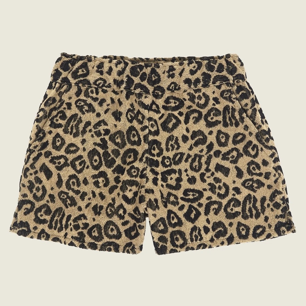 OAS Size XL Leopard terry shorts